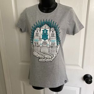 Rebel Eight Women’s Cathedral Skateboard T-Shirt, Gray, Size S-Brand new!